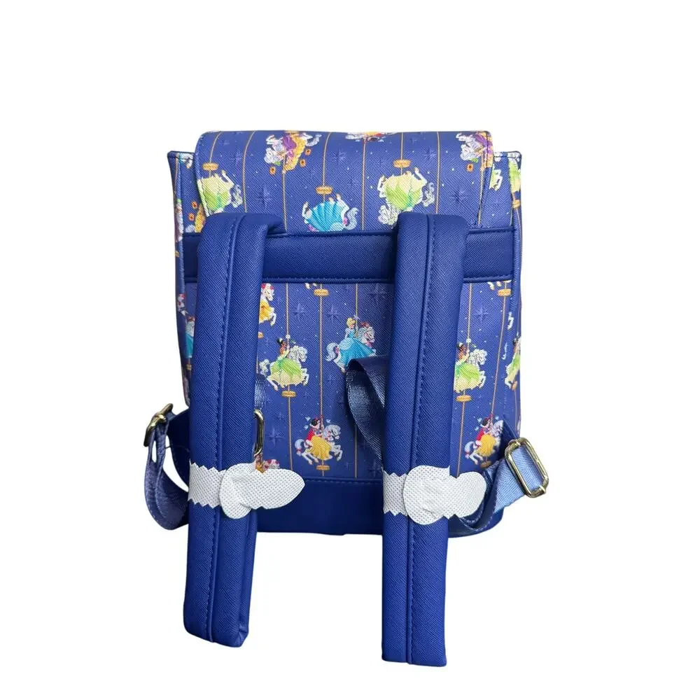 NWT Loungefly HT Disney Princess Carousel All Over Print Drawstring Backpack - Picture 2 of 6